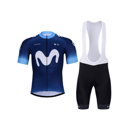 BONAVELO Kurzarm Radtrikot und Shorts - MOVISTAR 2024 - Blau/Schwarz
