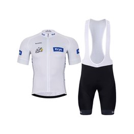 BONAVELO Kurzarm Radtrikot und Shorts - TOUR DE FRANCE 2025 - Weiß/Schwarz/Blau