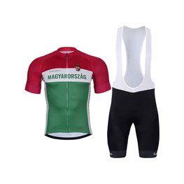 BONAVELO Kurzarm Radtrikot und Shorts - HUNGARY - Grün/Weiß/Schwarz/Rot