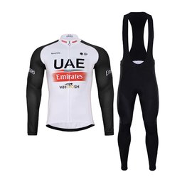 BONAVELO Radtrikot und Hose für den Winter - UAE 2024 WINTER - Schwarz/Weiß/Rot