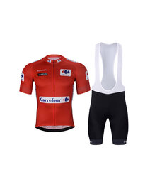 BONAVELO Kurzarm Radtrikot und Shorts - LA VUELTA - Rot/Schwarz