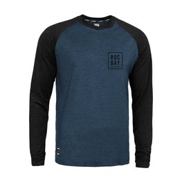 ROCDAY Langarm Fahrradtrikot für den Sommer - STAGE - Schwarz/Blau