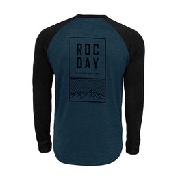 ROCDAY Langarm Fahrradtrikot für den Sommer - STAGE - Schwarz/Blau