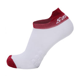 SANTINI Knöchelhohe Fahrradsocken - CLASSE - Weiß/bordeaux
