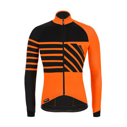 SANTINI Langarm Fahrradtrikot für den Winter - SVOLTA WINTER - Schwarz/Orange