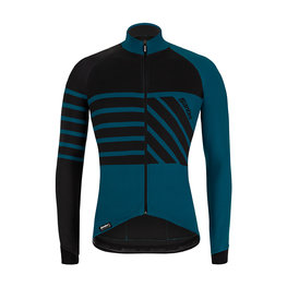 SANTINI Langarm Fahrradtrikot für den Winter - SVOLTA WINTER - Schwarz/Blau