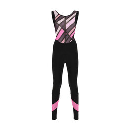 SANTINI Lange Fahrradhose mit Trägern - CORAL RAGGIO LADY - Schwarz/Rosa