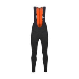 SANTINI Lange Fahrradhose mit Trägern - LAVA WINTER - Schwarz/Orange