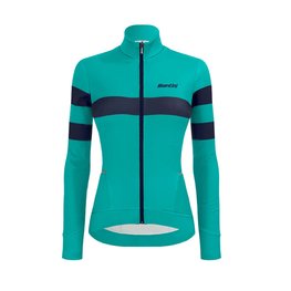SANTINI Langarm Fahrradtrikot für den Winter - CORAL BENGAL LADY - Blau