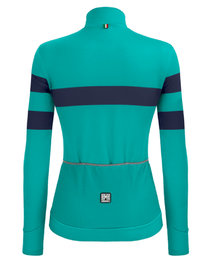 SANTINI Langarm Fahrradtrikot für den Winter - CORAL BENGAL LADY - Blau