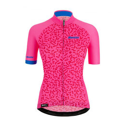 SANTINI Kurzarm Fahrradtrikot - TONO CHROMOSOME LADY - Schwarz/Rosa