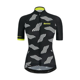 SANTINI Kurzarm Fahrradtrikot - TONO DUNE LADY - Schwarz/Gelb