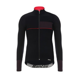 SANTINI Langarm Fahrradtrikot für den Winter - VEGA 2.0 WINTER - Rot/Schwarz
