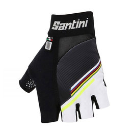 SANTINI Fingerlose Fahrradhandschuhe - UCI GEL - Schwarz/Weiß