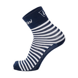 SANTINI Klassische Fahrradsocken - LA VUELTA 2018 - Blau/Weiß