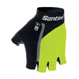 SANTINI Fingerlose Fahrradhandschuhe - GEL MANIA - Gelb/Schwarz