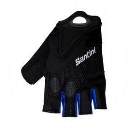 SANTINI Fingerlose Fahrradhandschuhe - ATOM - Schwarz/Blau