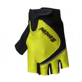 SANTINI Fingerlose Fahrradhandschuhe - STUDIO - Schwarz/Gelb