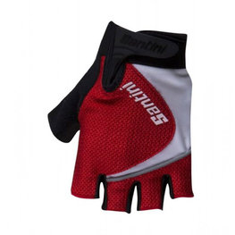 SANTINI Fingerlose Fahrradhandschuhe - STUDIO - Schwarz/Rot