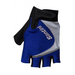 SANTINI Fingerlose Fahrradhandschuhe - STUDIO - Schwarz/Türkis