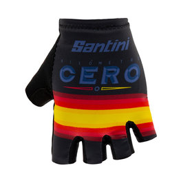 SANTINI Fingerlose Fahrradhandschuhe - LA VUELTA 2019 - Schwarz/Rot/Gelb