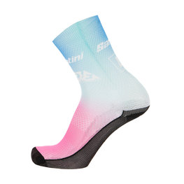 SANTINI Klassische Fahrradsocken - LA VUELTA 2019 - Hellblau/Rosa