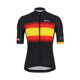 SANTINI Kurzarm Fahrradtrikot - LA VUELTA 2019 - Schwarz/Gelb/Rot