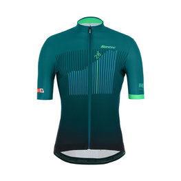 SANTINI Kurzarm Fahrradtrikot - LA VUELTA 2019 - Grün/Blau