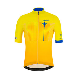 SANTINI Kurzarm Fahrradtrikot - LA VUELTA 2019 - Blau/Gelb