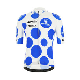 SANTINI Kurzarm Fahrradtrikot - LA VUELTA 2019 - Blau/Weiß