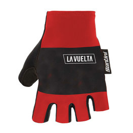 SANTINI Fingerlose Fahrradhandschuhe - LA VUELTA 2020 - Rot/Schwarz