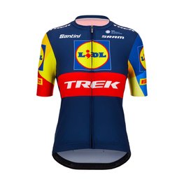 SANTINI Kurzarm Fahrradtrikot - LIDL TREK 2024 LADY - Gelb/Rot/Blau