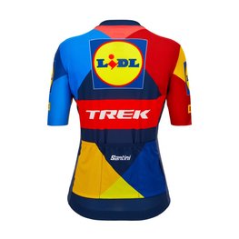SANTINI Kurzarm Fahrradtrikot - LIDL TREK 2024 LADY - Gelb/Rot/Blau