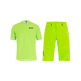SANTINI MTB Radtrikot und Hose - SASSO MTB - Grün