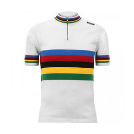 SANTINI Kurzarm Fahrradtrikot - UCI EROICA - Weiß/Regenbogen
