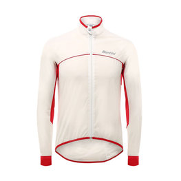 SANTINI Winddichte Fahrradjacke - ARIES - Transparent/Weiß/Rot