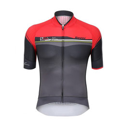 SANTINI Kurzarm Fahrradtrikot - SLEEK PLUS - Schwarz/Rot