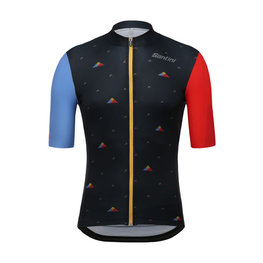 SANTINI Kurzarm Fahrradtrikot - LA VUELTA 2018 - Blau/Schwarz/Rot
