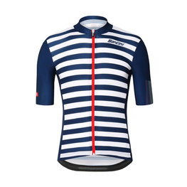 SANTINI Kurzarm Fahrradtrikot - LA VUELTA 2018 - Weiß/Blau