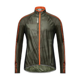 SANTINI Winddichte Fahrradjacke - FINE WINDBREAKER - Orange/Grün