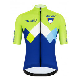 SANTINI Kurzarm Fahrradtrikot - TEAM SLOVENIA 2020 - Blau/Grün