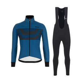 SANTINI Fahrradjacke und Hose für den Winter - COLORE WINTER III - Blau/Schwarz