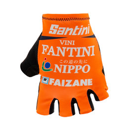 SANTINI Fingerlose Fahrradhandschuhe - NIPPO FANTINI 2019 - Orange/Blau/Weiß