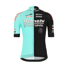 SANTINI Kurzarm Fahrradtrikot - TEAM BIANCHI 2019 - Schwarz/Türkis