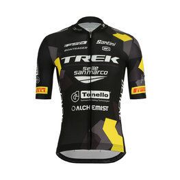 SANTINI Kurzarm Fahrradtrikot - TREK MTB 2019 - Weiß/Gelb/Schwarz