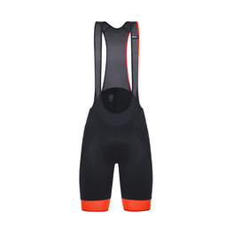 SANTINI Kurze Fahrradhose mit Trägern - SCATTO - Orange/Schwarz