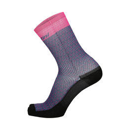 SANTINI Klassische Fahrradsocken - RITMO - Blau/Rosa/Schwarz