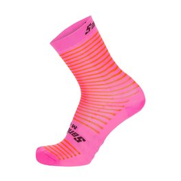 SANTINI Klassische Fahrradsocken - MILLE - Rosa/Orange