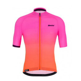 SANTINI Kurzarm Fahrradtrikot - KARMA LUCE - Rosa/Orange