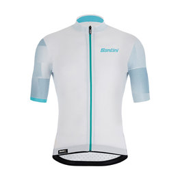 SANTINI Kurzarm Fahrradtrikot - MITO SPILLO - Hellblau/Weiß